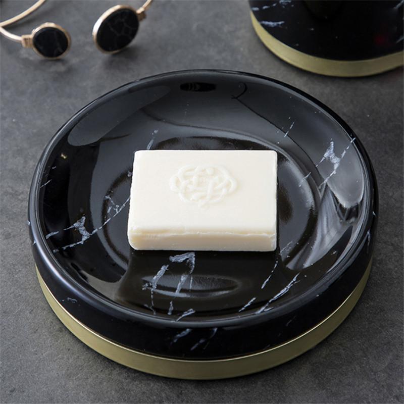 Bathroom Accessories Set Ceramic Tooth Brush HolderSoap Dish Soap Dispenser Gargle Cup European Style Bathroom Set Wedding Gift