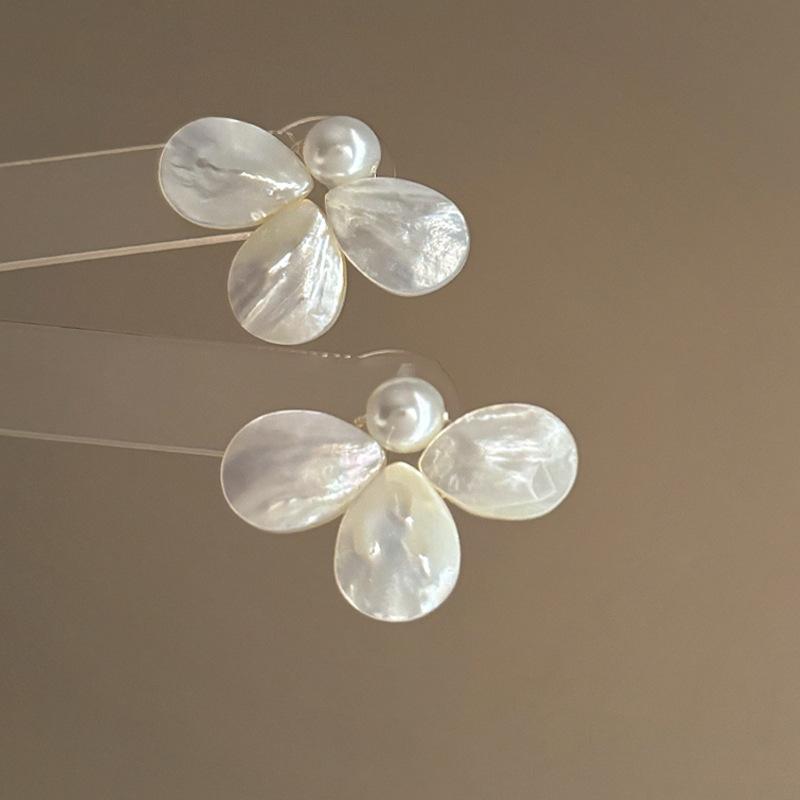 Fan Flower Bamboo Tassel Earrings Trend Ear Hook National Style Temperament High-end Earrings