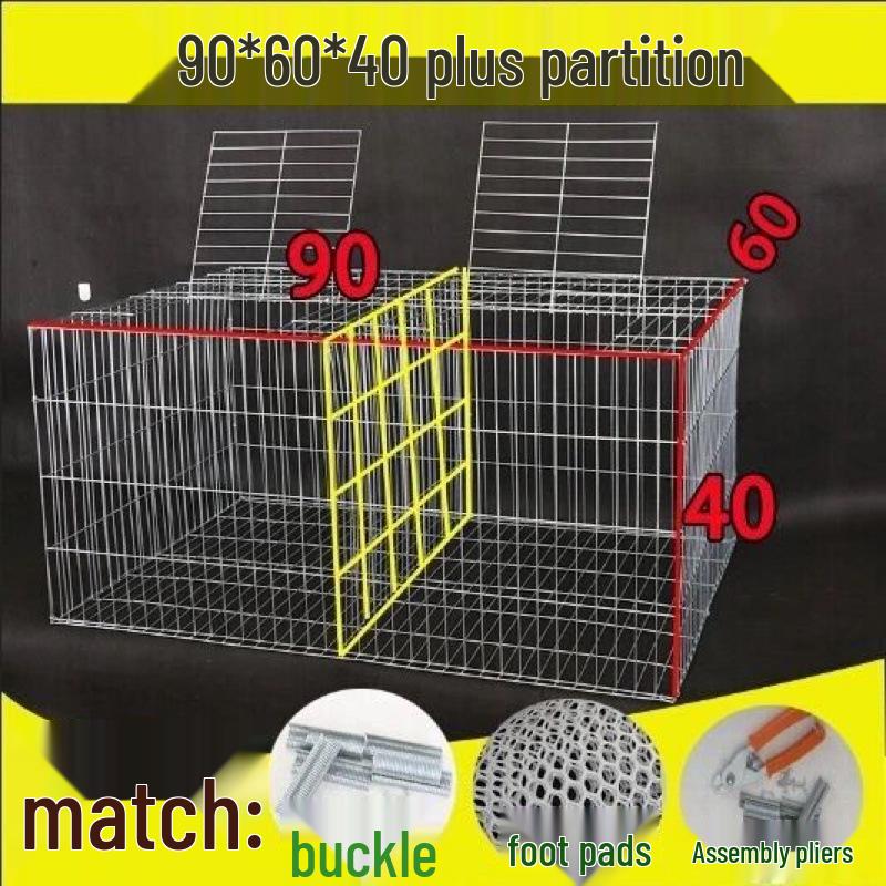 Large Multi-Purpose Animal Cage: Rabbit, Pigeon, Chicken, Goose - Wire Mesh Panel, Easy Assembly, Transport Ready, Mother-Child Design.