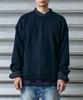 Weseuken [Unisex] Layered Stitched Crew Neck Knit (Black)
