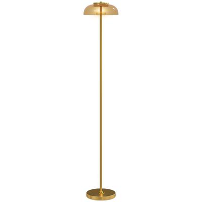 LED Floor Lamp Living Room, Floor Light with 3000K Warm Light, Foot Switch, 25 X 25 X 134 Cm, Brass