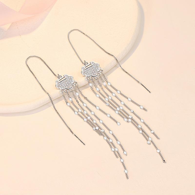 925 Sterling Silver Claws Stud Earrings with Crystal AAA CZ Stone Modern Design Fashion Versatile Accessories Women Jewelry