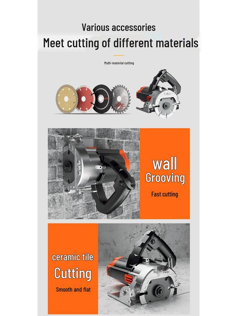 Multifunctional Handheld Electric Cutting Saw for Marble, Stone, Tile, and Wood