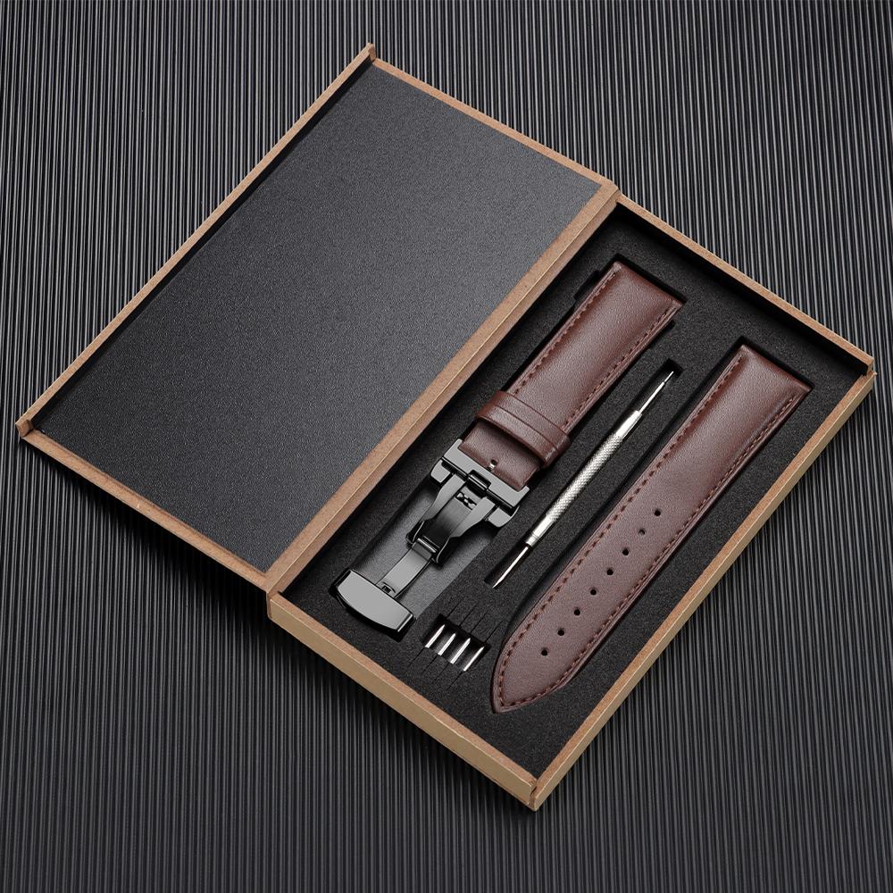 Echtes Leder Uhrenarmband 12/13/14/15/16/17/18/19/20/21/22/23/24mm Armbänder Herren und Damen Business Armbanduhr Armband mit Box