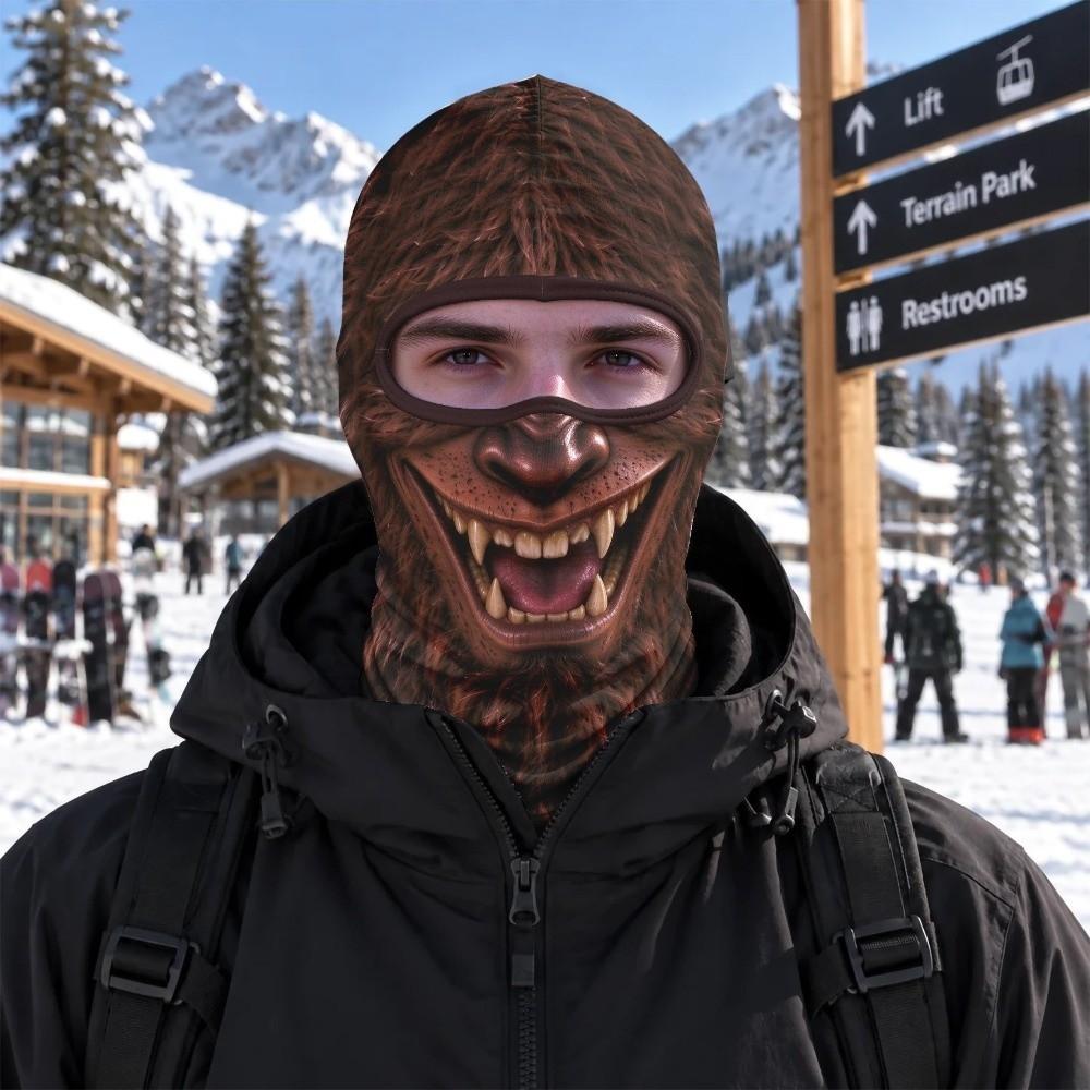 Windproof Balaclava Ski Mask 3D Printed Neck Gaiter Novelty Face Cover Skiing