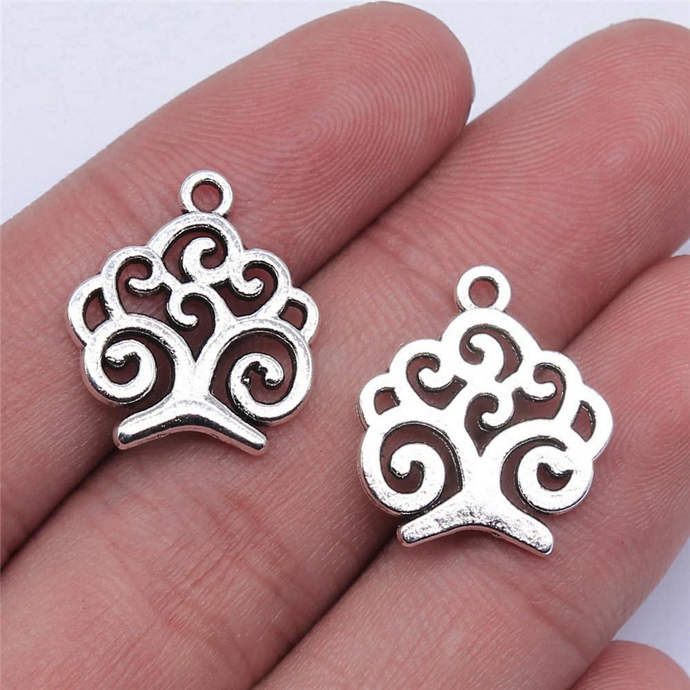 Charms Round Tree Of Life Pendants Vintage Jewelry Supplies QC109