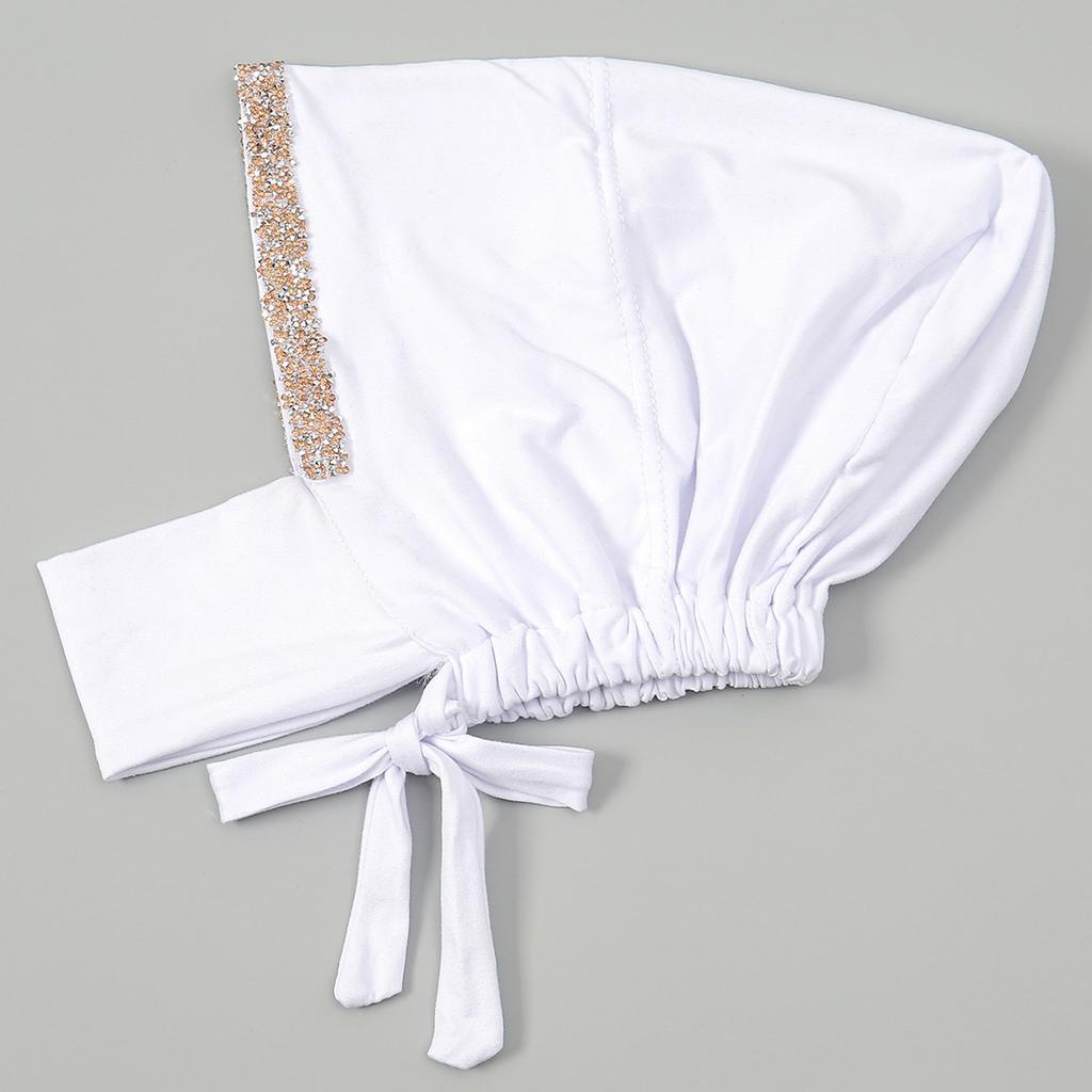 New Modal Rhinestone Band Muslim Turban Hat Inner Hijab Caps Islamic Underscarf Bonnet India Hats Female Headwrap Turbante Mujer