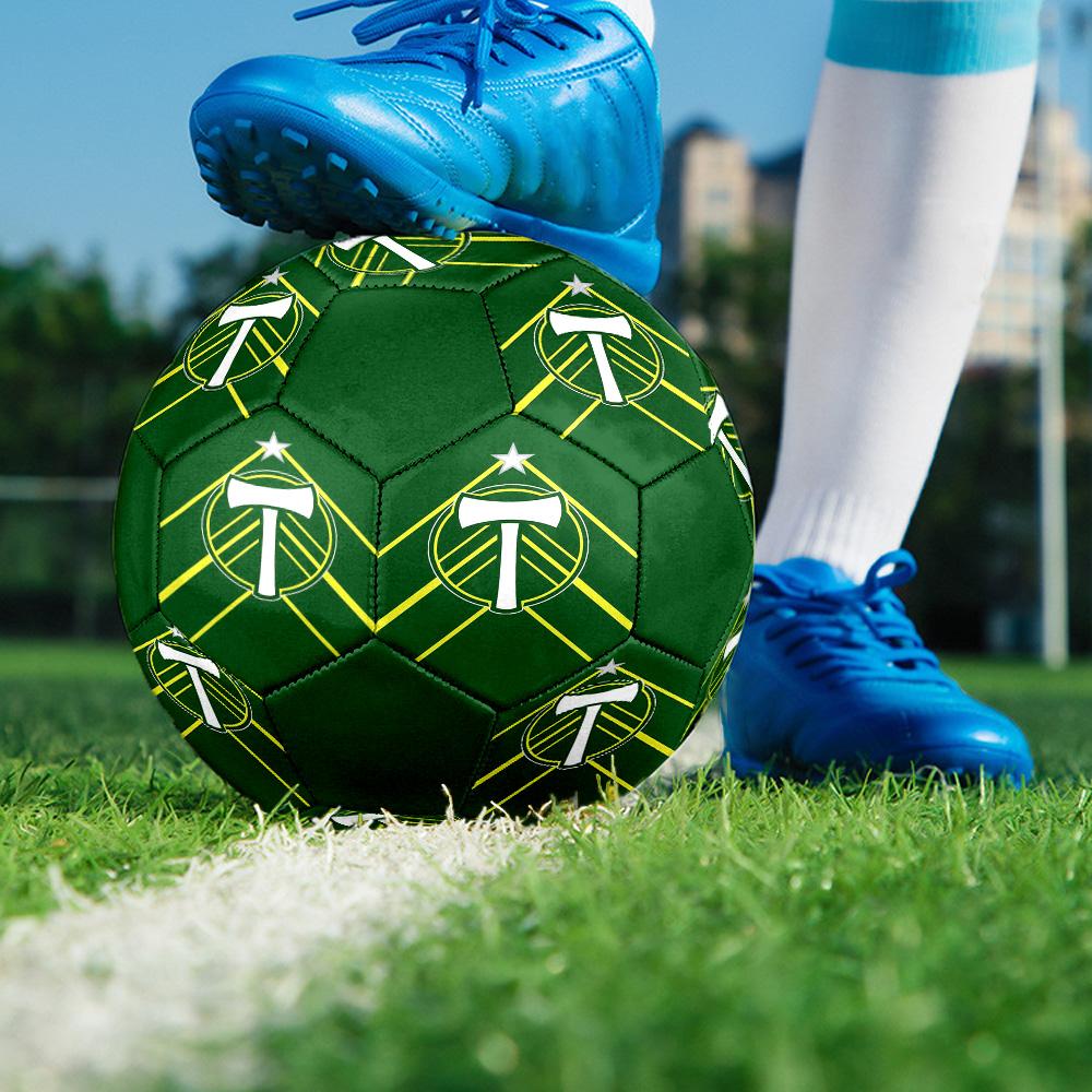 Portland Timbers Indoor Soccer Ball Colorful All Ages Size 5 Machine Stitched PVC Competition Ready Durable High-Bounce