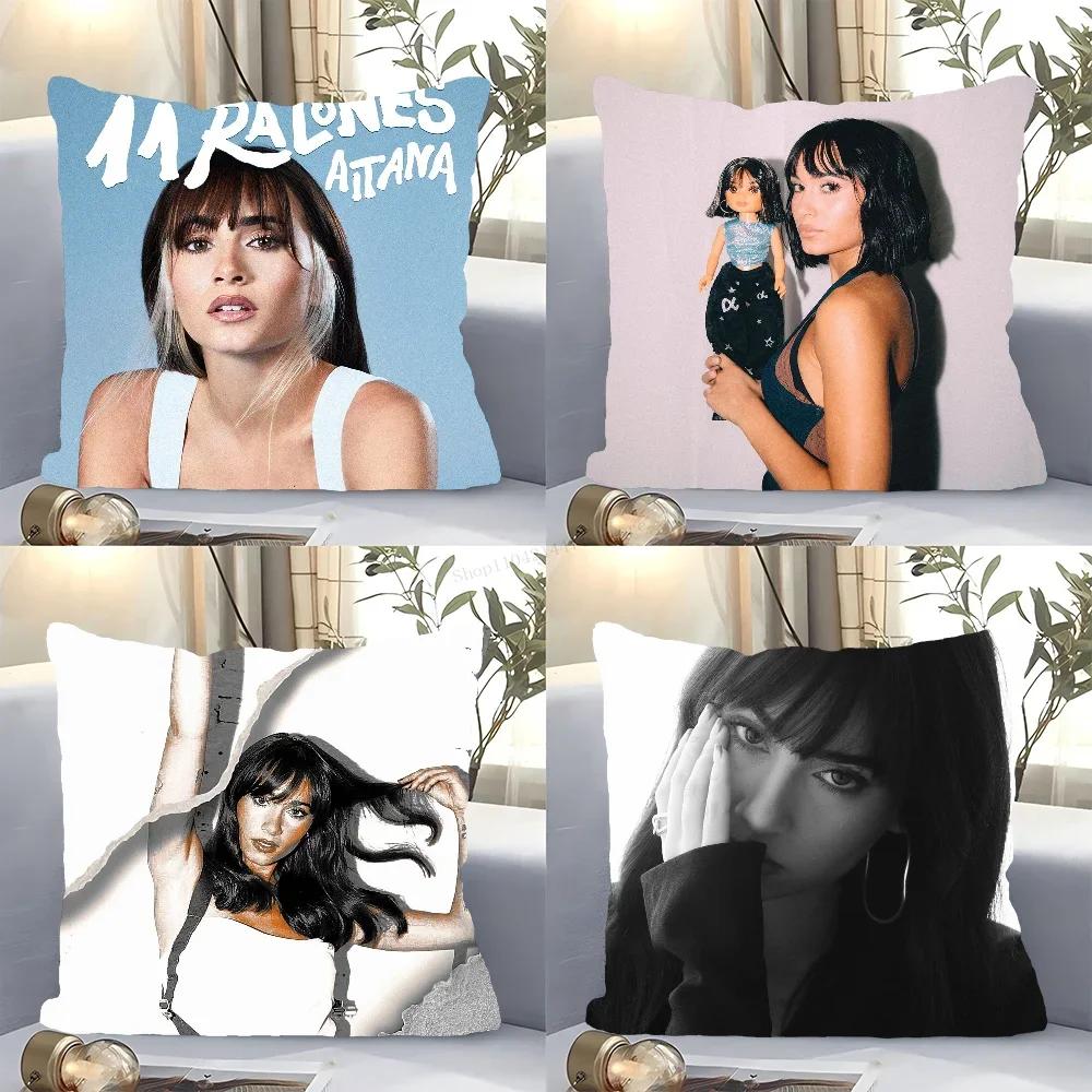Singer A-Aitana Alpha Kissenbezug Quadratisches Kissen Schlafzimmer Sofa Freizeit Komfort Kissen Auto Wohnzimmer Heimdekoration 40X40