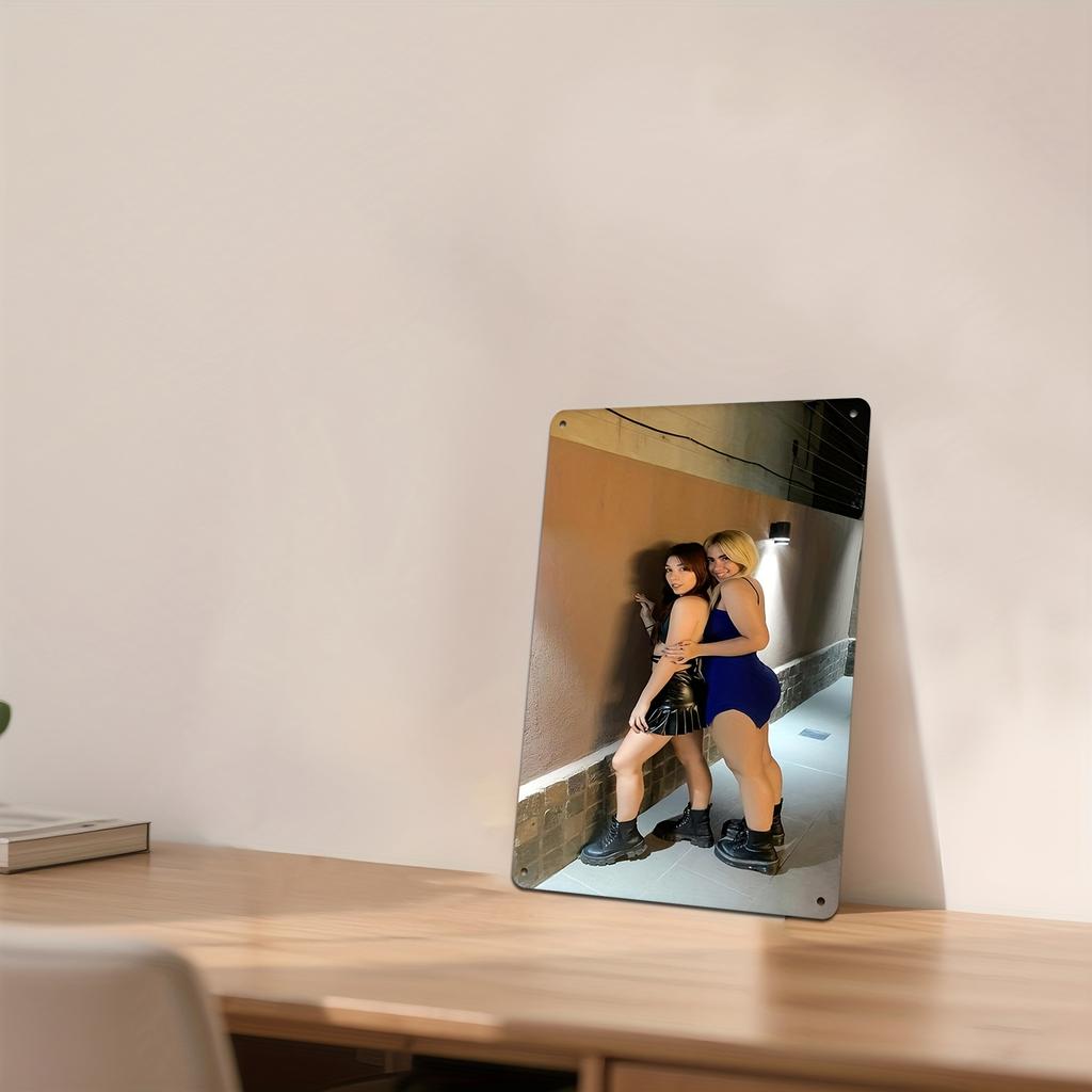 Classic Two Women Blue Black Wall Art Iron Metal Sign x Inch Home Decor Gift