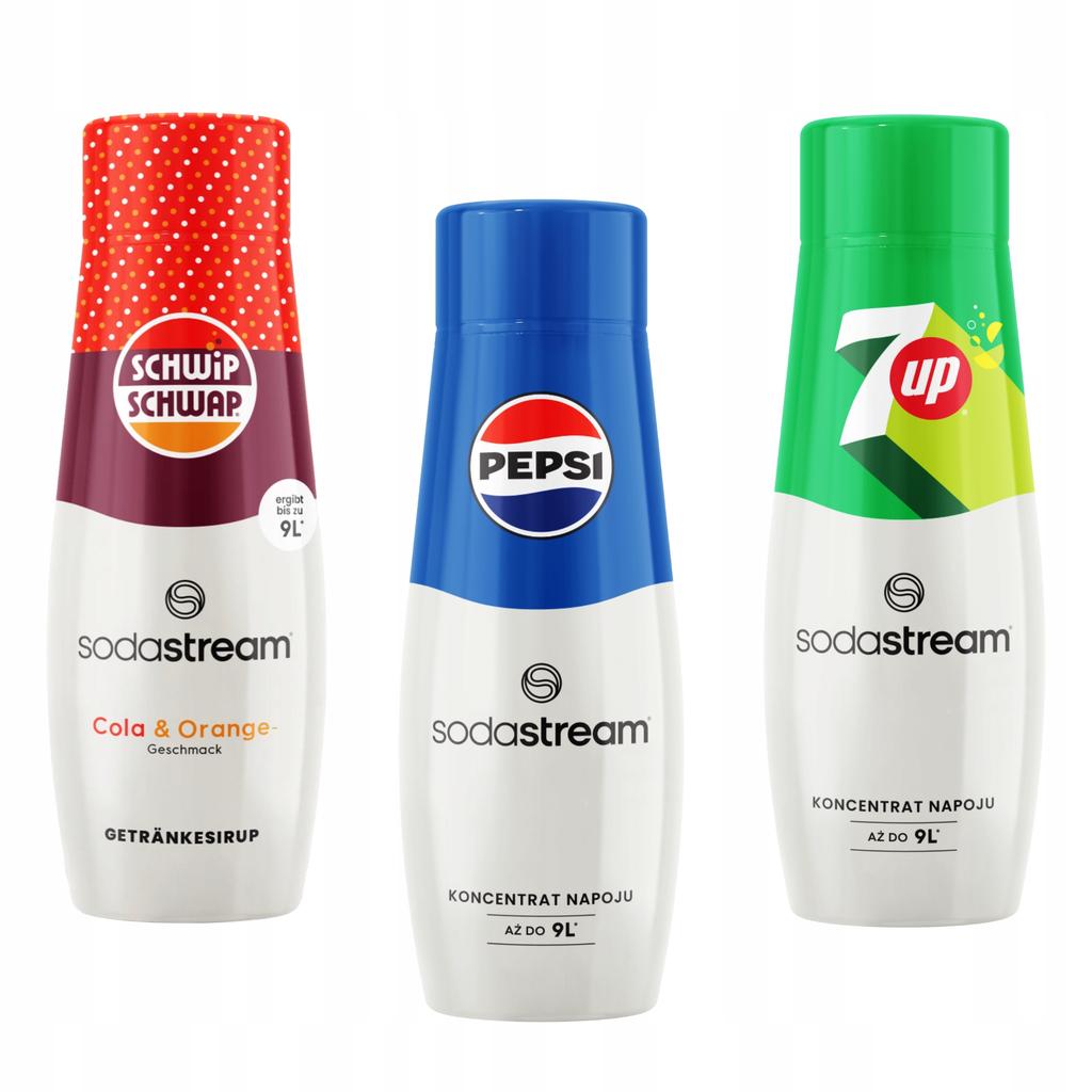Set of 3 Concentrates Sodastream Cola Orange Schwip Schwap + Pepsi + 7up