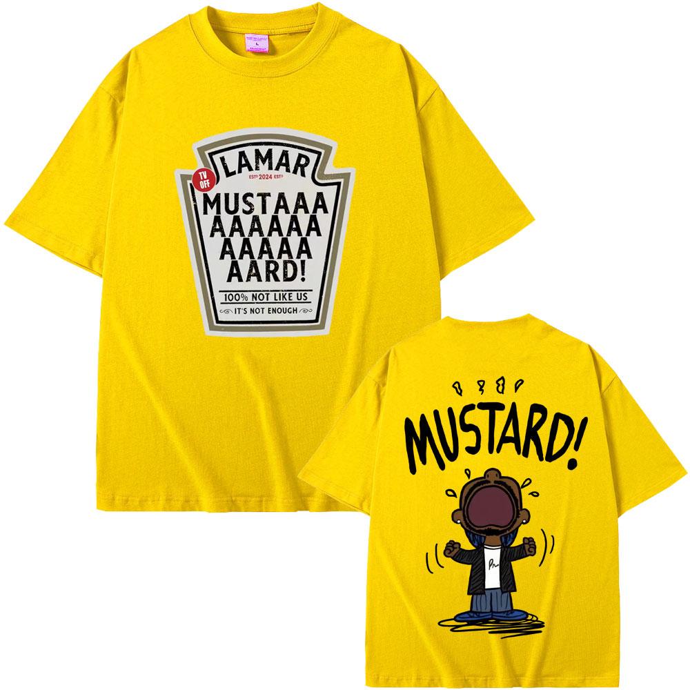 Horký rapper Kendrick Lamar Not Like Us Hořčicová trička Unisex Hip Hop Populární hudba Tričko Unisex Ležérní Bavlněná Nadměrná trička