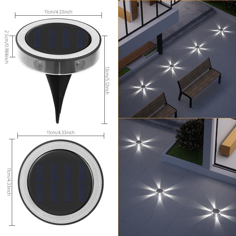 1Pack Solar Night Light Waterproof Outdoor Underground Lamp 360 Degree LED Floor Lights Garden Yard Lawn Balcony Decor Lighting