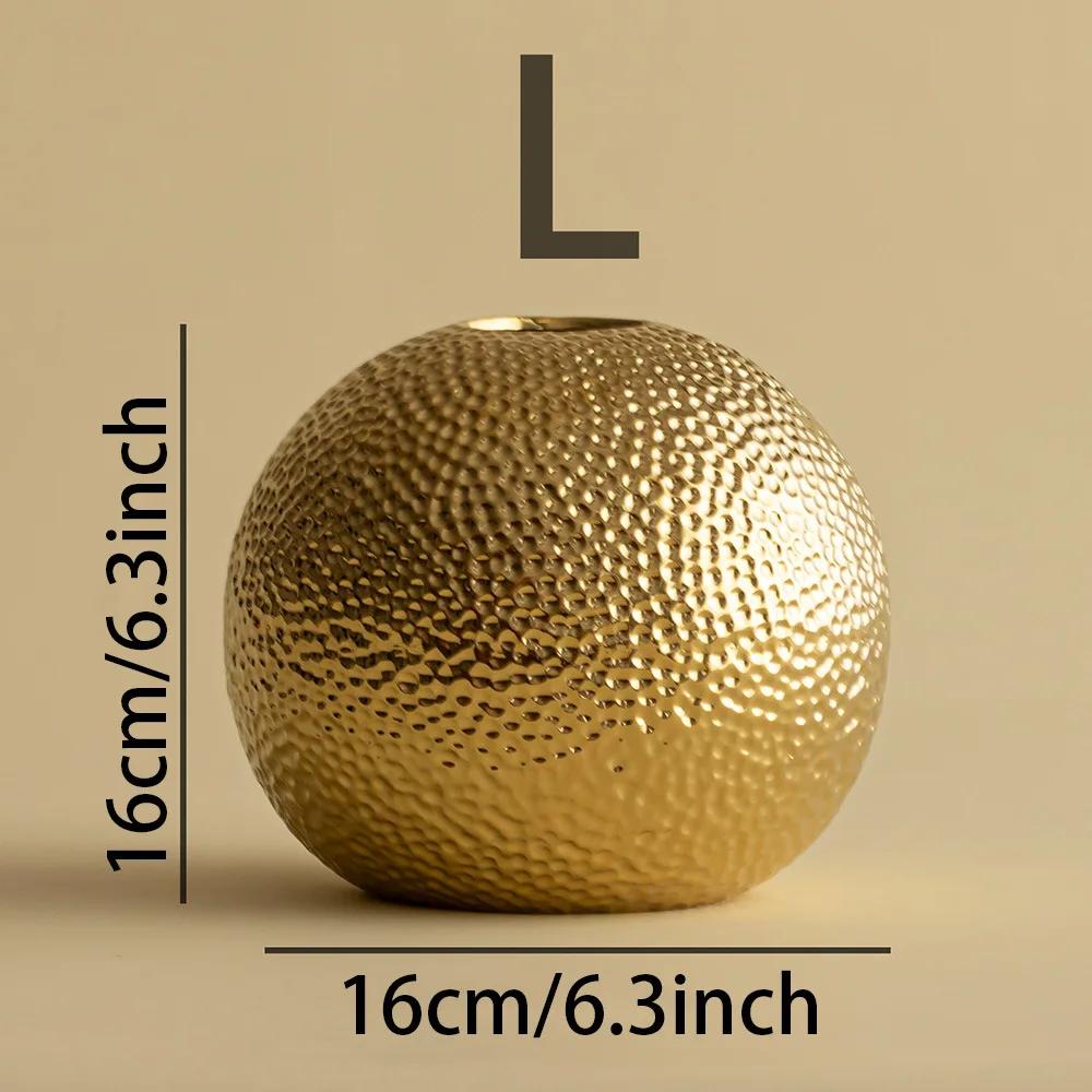 Creative Hammer Pattern Ceramic Vase Round Flower Pots Desk Decoration Flower Arrangement Floral Vases Room Aesthetic Decor
