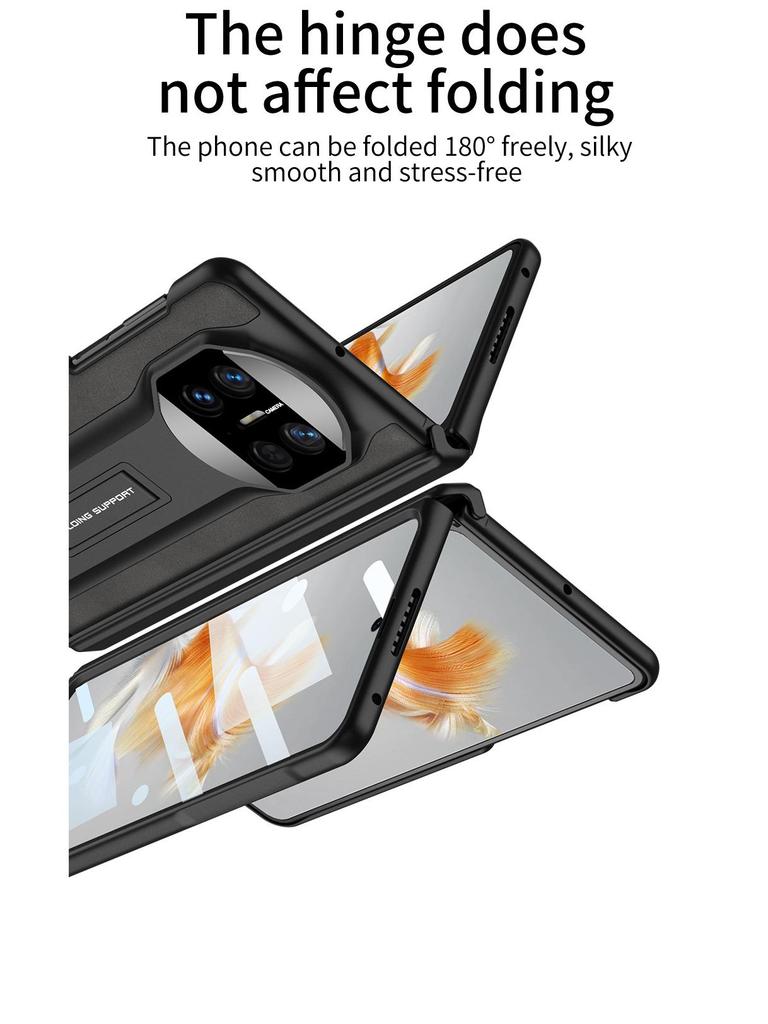 Huawei Mate X3 Frosted Leather Phone Case with Magnetic Hinge and Stand