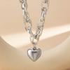 High Quality Punk Big Heart Pendant Necklace Women Fashion Statement Chunky Heavy Chain Fashion Jewelry Punk Thick Chain