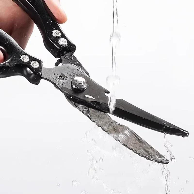 Kitchen Scissors Shears White /Black Titanium Stainless Steel Strong Chicken Bone Household Chicken Duck Goose Bone Scissors5