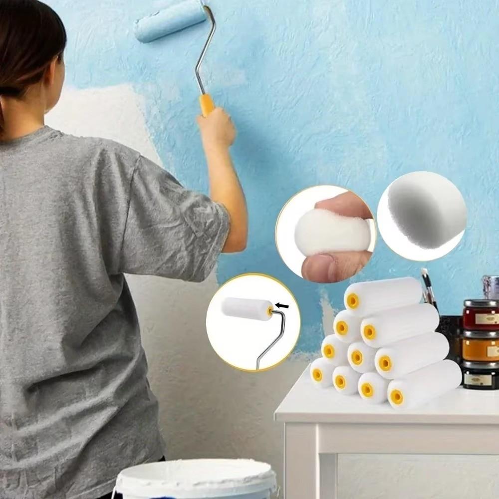 4/6 Inch Roller Foam Paint Roller High-Density Wall Paint Roller For Cabinets