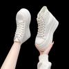 Mode 2025 Neue 7,5 cm Mode High-Top Canvas Schuhe Atmungsaktiv Damen Super High Heel Sneaker Plateau Schuhe Damen Sommer Herbst Schuhe