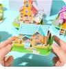 3 יחידות פאזל בניין תלת-ממדי 3D צעצועי מודל פאזל נייר ידני DIY קוביות בניין צעצוע חינוכי מתנות לילדים