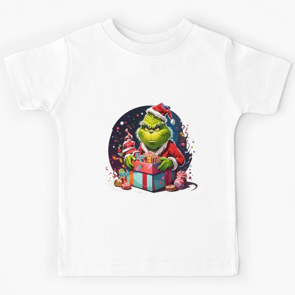 Grinch Christmas Gift Box – Festive Mischievous Holiday Art Kids T-Shirt 170