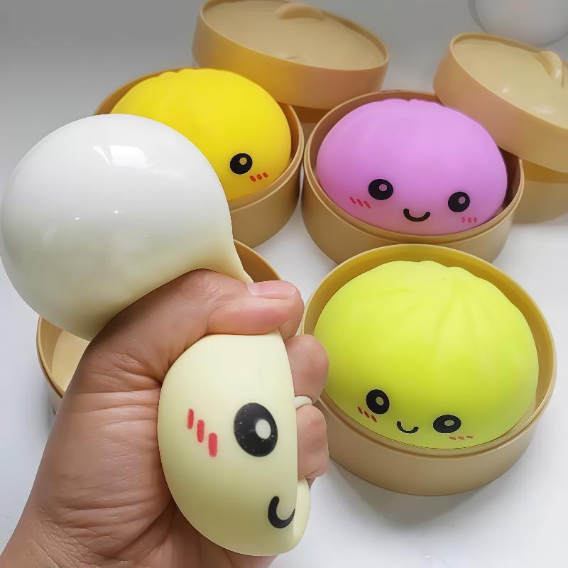 Simulation Decompression Char Siu Buns Soft Decompression Toy Flour Hand Kneading Music Fake Food Model Slow Rebound Malt