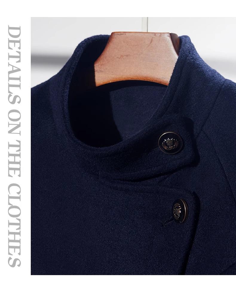Women's Professional Wool Winter Work Coat - Mid-Length Air Hostess Overcoat
