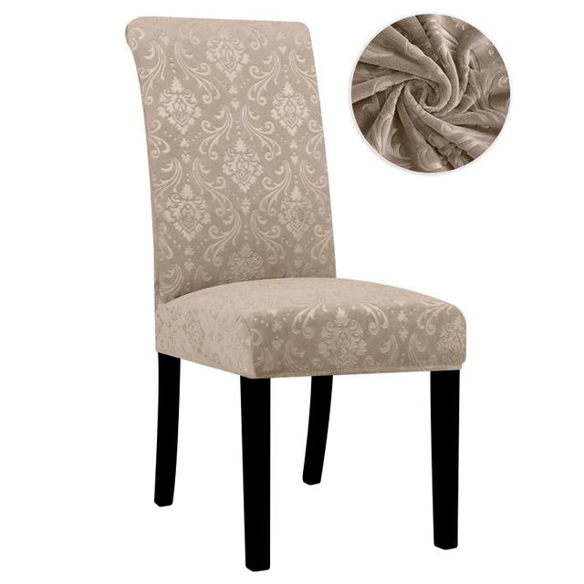 

Новый бархатный жаккардовый чехол для стула, спандекс, чехол для обеденного стула, эластичный чехол для сиденья для украшения дома в отеле, ресторане 1 piece