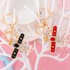 Sparkling Airplane Keychain for Women Girls Cute Rhinestone Airplane Keyring Pendant Handbag Purse Charm for Bag Wallet