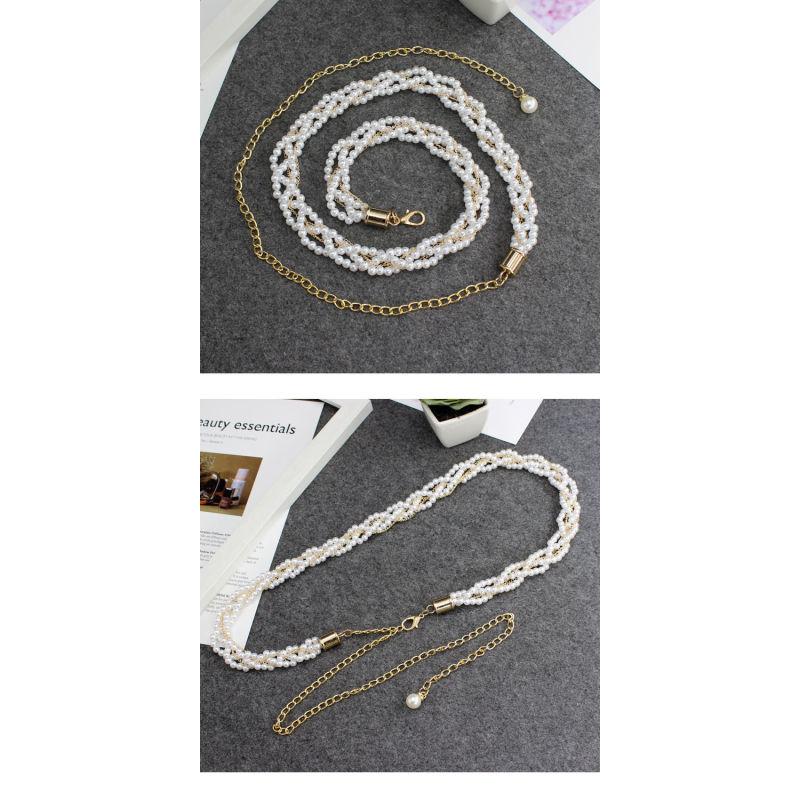 New Pearl Tassel Women's Sweet Decorative Dress Pearl Waist Chain Korean Version Versatile Multi-Layered Fashion Belt