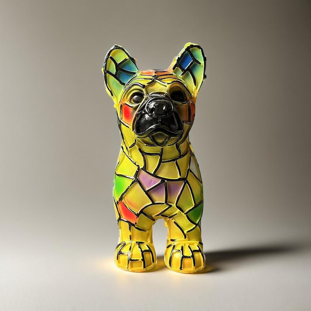 Dog Series Art Night Light, French Lamp, Corgi Lamp, Stained Resin Tabletop Night Light, LED Cute Pet Table, Vintage Animal Home Decor