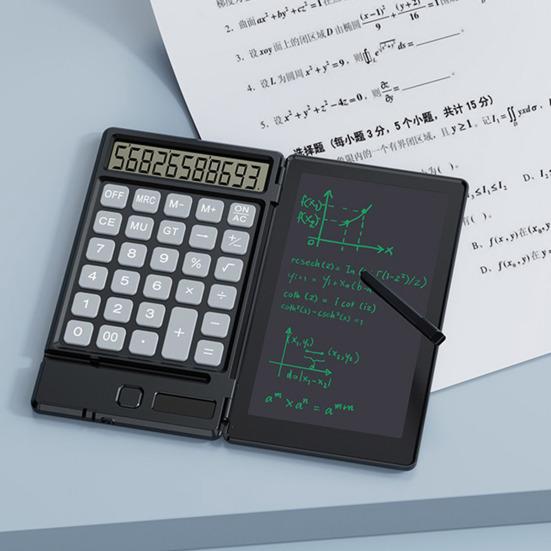 

Многофункциональный калькулятор со стираемой доской для письма, питание от батареи, 10-значный ЖК-дисплей, портативный студенческий настольный калькулятор, офисные школьные принадлежности