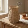 Woven Vase Handwoven Rattan Synthetic Strips Xh24370a