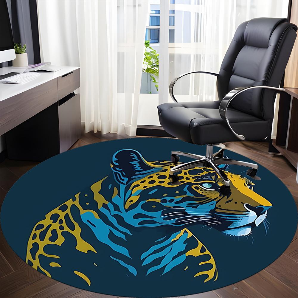 1 st Tigermönstrad Matta för Kontor, Halkfri, Rund Matta, Mjuk & Bekväm, Matta för Kontor, Lättviktig Rund Golvmatta