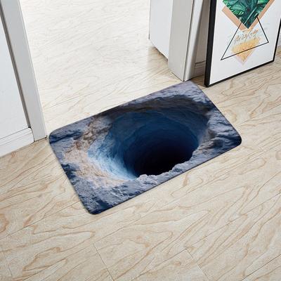 Absorbent Bathroom Mats Anti-Slip Entryway Rugs Quick-Dry 3D Visual Abyss Design Bathroom Rugs for Kitchen Home Front Door