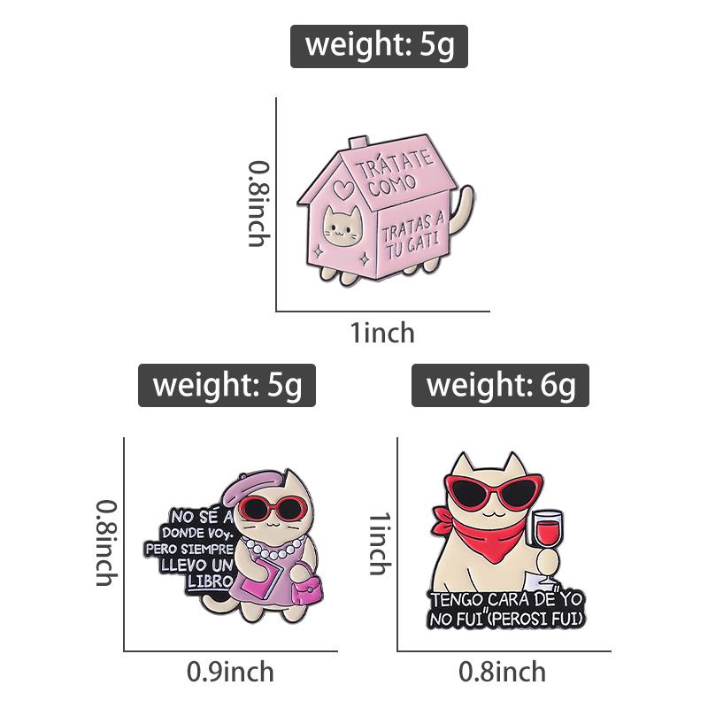 CAT Enamel Pins Custom TENGO CARA DE YO NO FUI"(PERO SI FUI) Brooches Lapel Badges Clothes Animal Jewelry Gift for Kids Friends