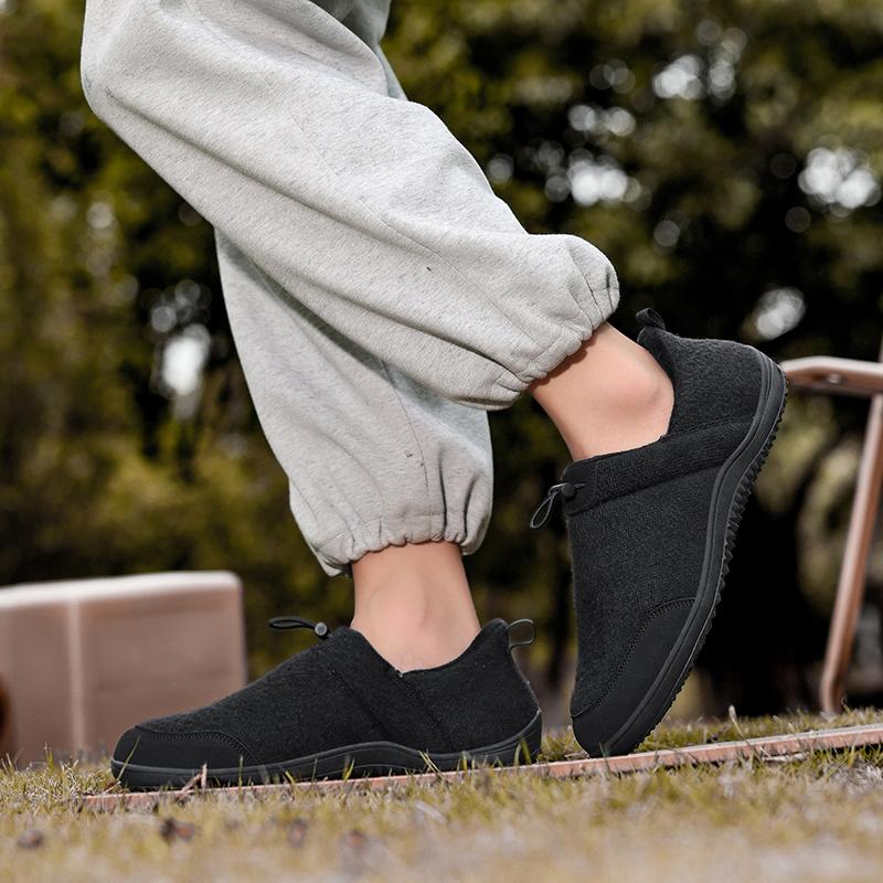 Couple's Winter Cotton Shoes Plush Warm Indoor Walking Shoes Elastic Flats Winter Warm Casual Shoes Anti-slip Soft Sole