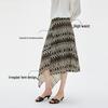 ELLE Women's Vintage Ethnic Print A-Line Midi Skirt