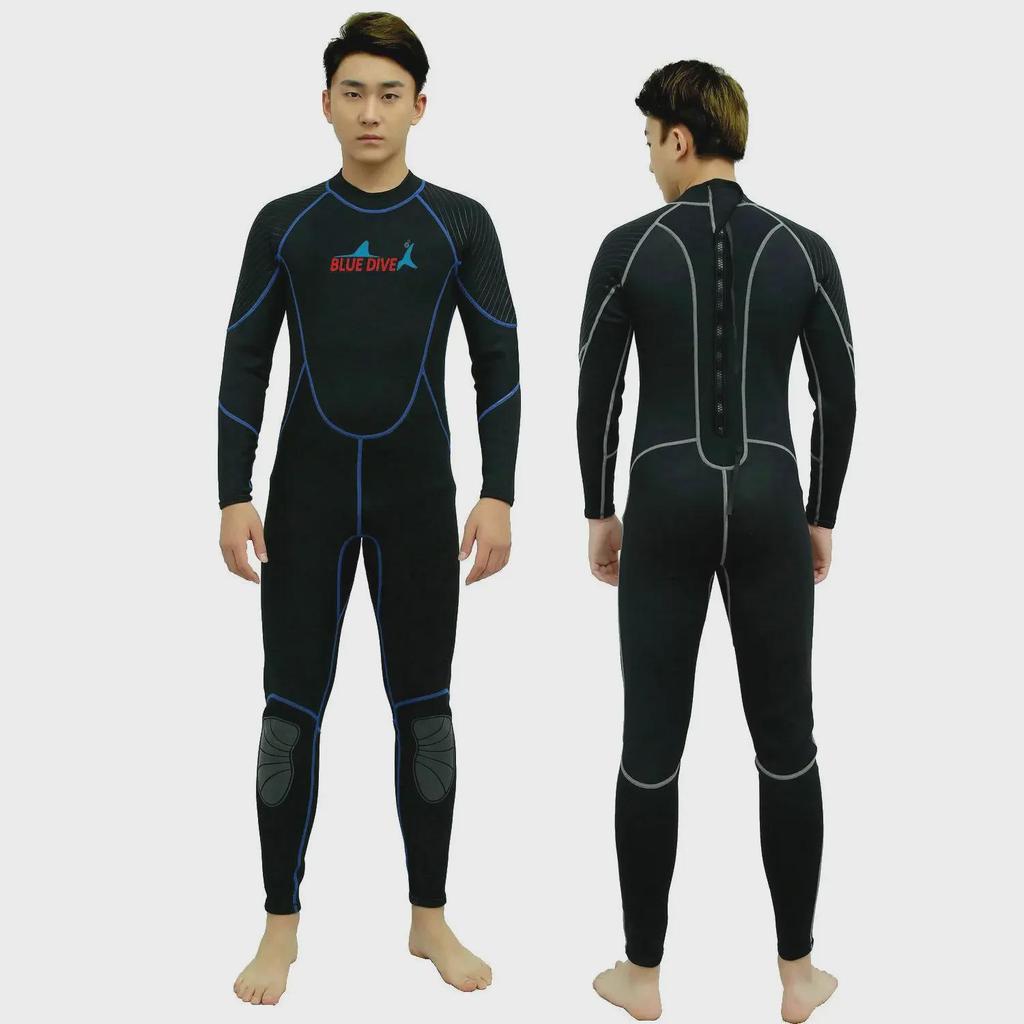 Pánský 2mm neopren: Teplé, jednodílné pro surfování, pádlo, jízdu na motorovém člunu, plavání, zimní šnorchlování - ochrana proti chladu.