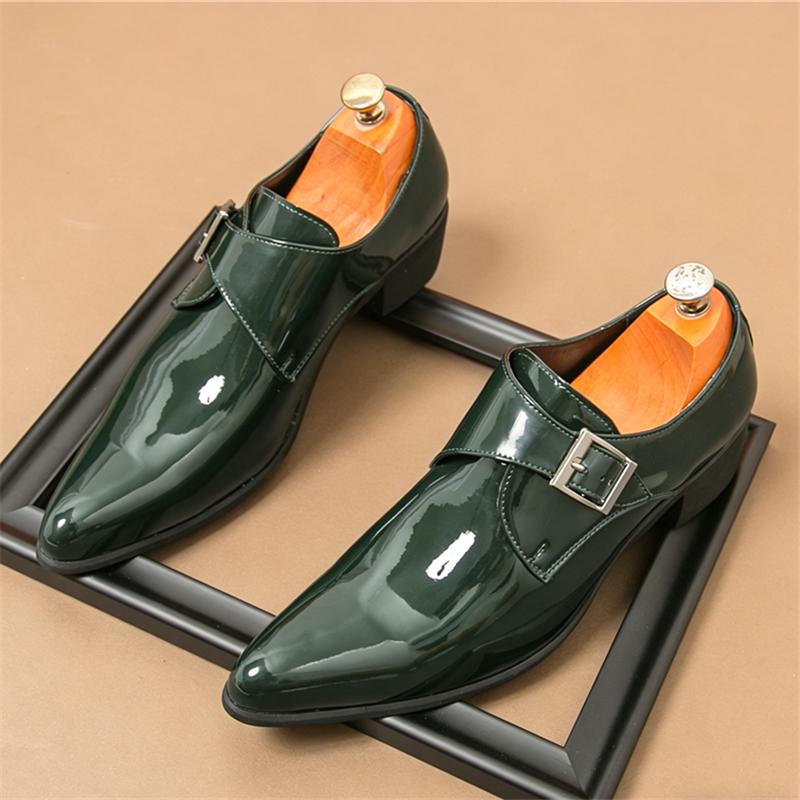 British Designer Monk Strap Loafter for Men's Pointed Leather Casual Shoes New Brand Formal Wedding Dress Homecoming Footwear