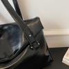 Vintage glossy soft leather commuter shoulder underarm bag