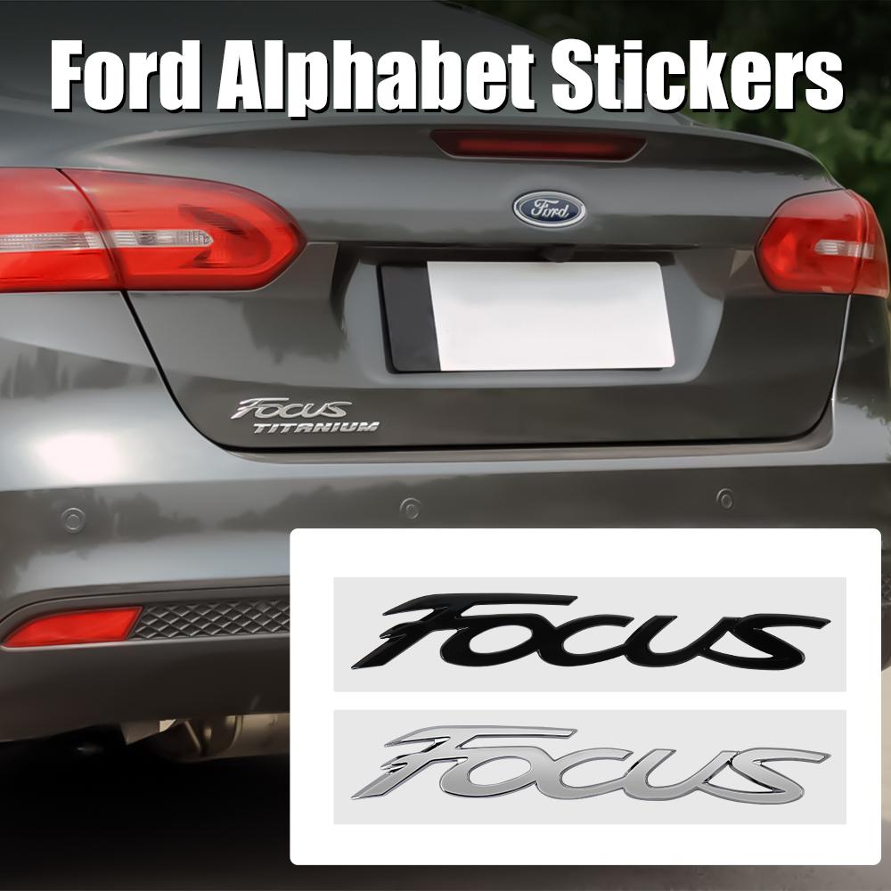 For Ford Fiesta Kuga Mondeo Edge Smax Fusion Mustang Ranger 3D ABS Car Trunk Focus Letter Badge Sticker Decor Auto Accessories FE7