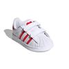 Adidas Originals SUPERSTAR Comfortable Breathable Low top Skateboard Shoes White Red Infant And Toddler FZ0644