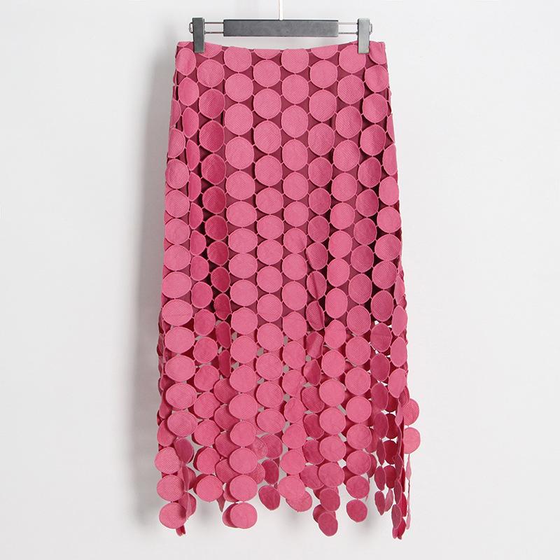 2025 Summer Embroidered Tassel High-End Women’s Wrap Skirt In Solid Colors