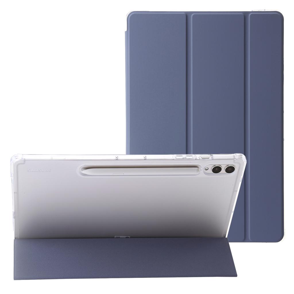 Pro Samsung Galaxy Tab S10+ Pouzdro Skládací Stojan Kůže+TPU+Akryl Průhledná Zadní Strana Kryt na Tablet