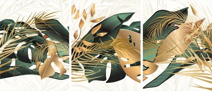 Obrazy Plakaty ścienne ze złotem w czarnej ramie do salonu sypialni