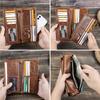 CONTACT'S Genuine Leather Men Long Wallet Phone Bag Zipper Coin Pocket Purse Male Clutch Wallet