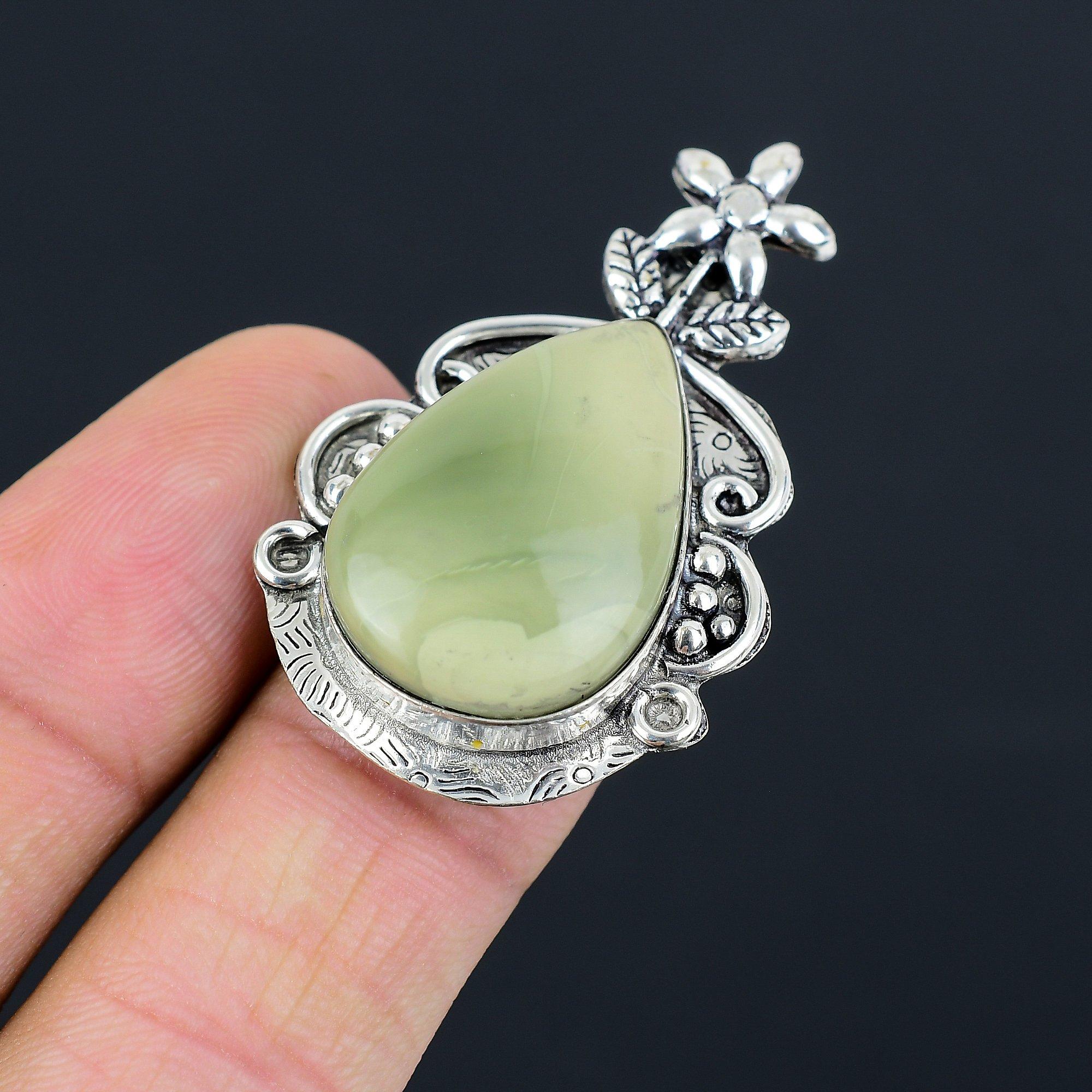 925 Silver Imperial Jasper Stone Flower Statement Wedding Ring Jewelry US 6.5 6.5