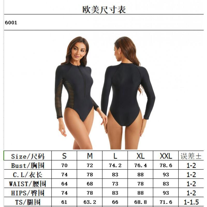 Solid Color High-Elasticity One-Piece Swimsuit With Cut-Out Detail Modest Beach Cover-Up Women