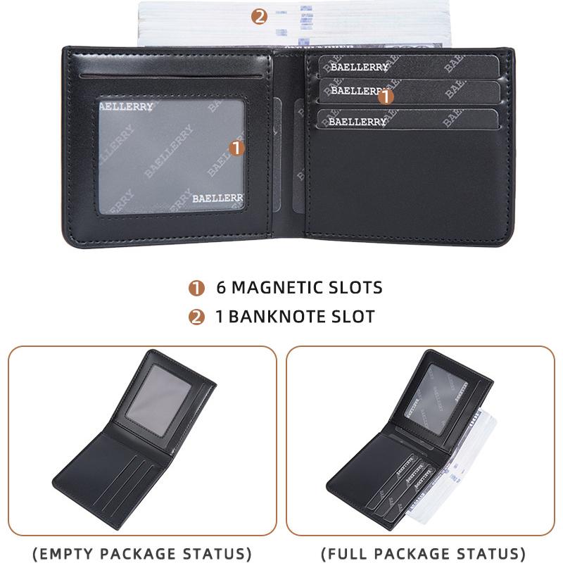 Baellerry Men's Simple Fashion Billfold Short Horizontal Wallet Ultra-thin Multi-functional Coin Purse Multiple Card Slots Card Holder